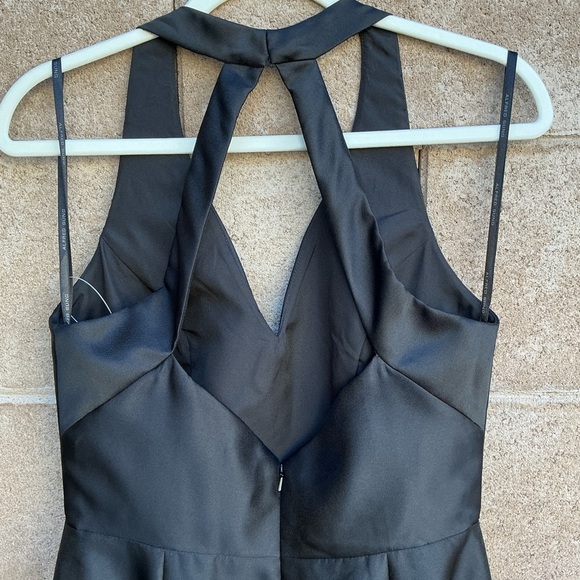 NWT Alfred Sung V-Neck Halter Satin Trumpet Dress Gown Size 6 D761 Black Party - Picture 7 of 10